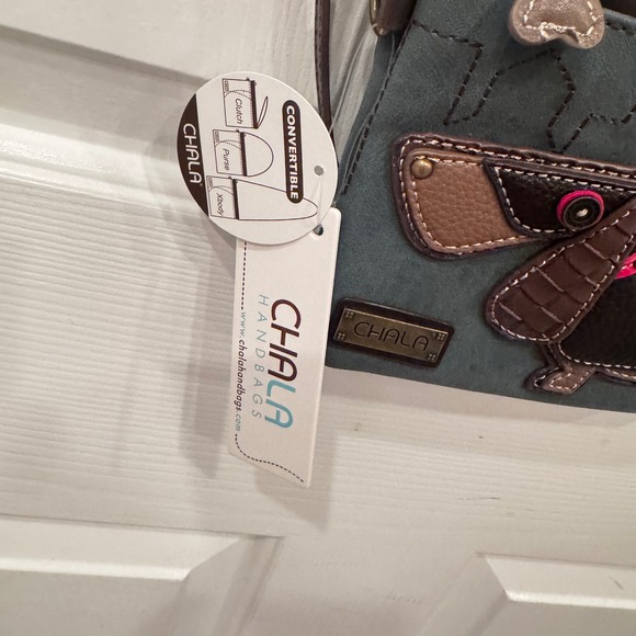 CHALA Handbags Convertible Crossbody dachshund Weiner Dog Indigo NWT 8x6" - Picture 3 of 8